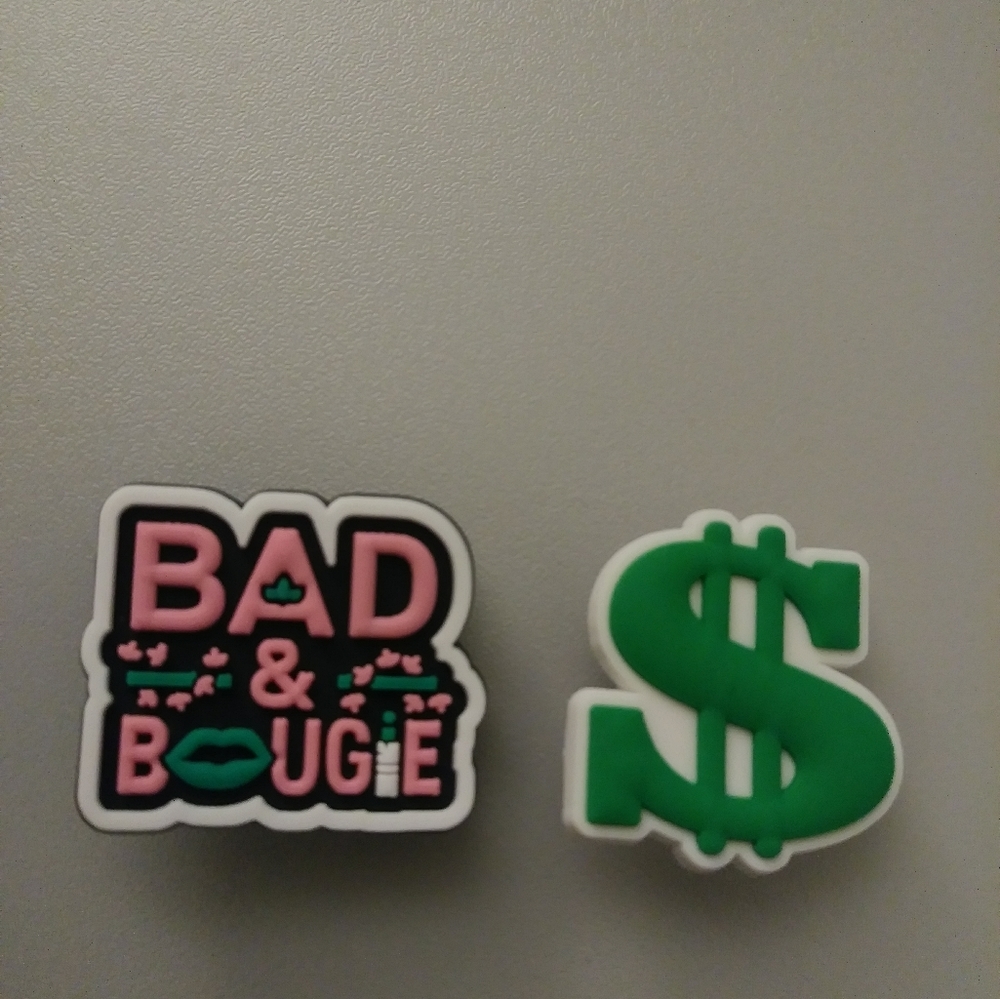 Bad & Bougie and Money Sign Shoe Charms